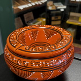 Moroccan Ceramic Lidded Ashtray | Teal Berber Design