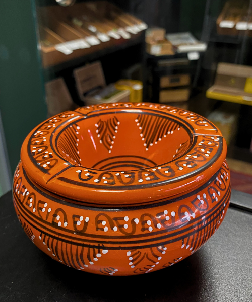 Moroccan Ceramic Lidded Ashtray | Teal Berber Design